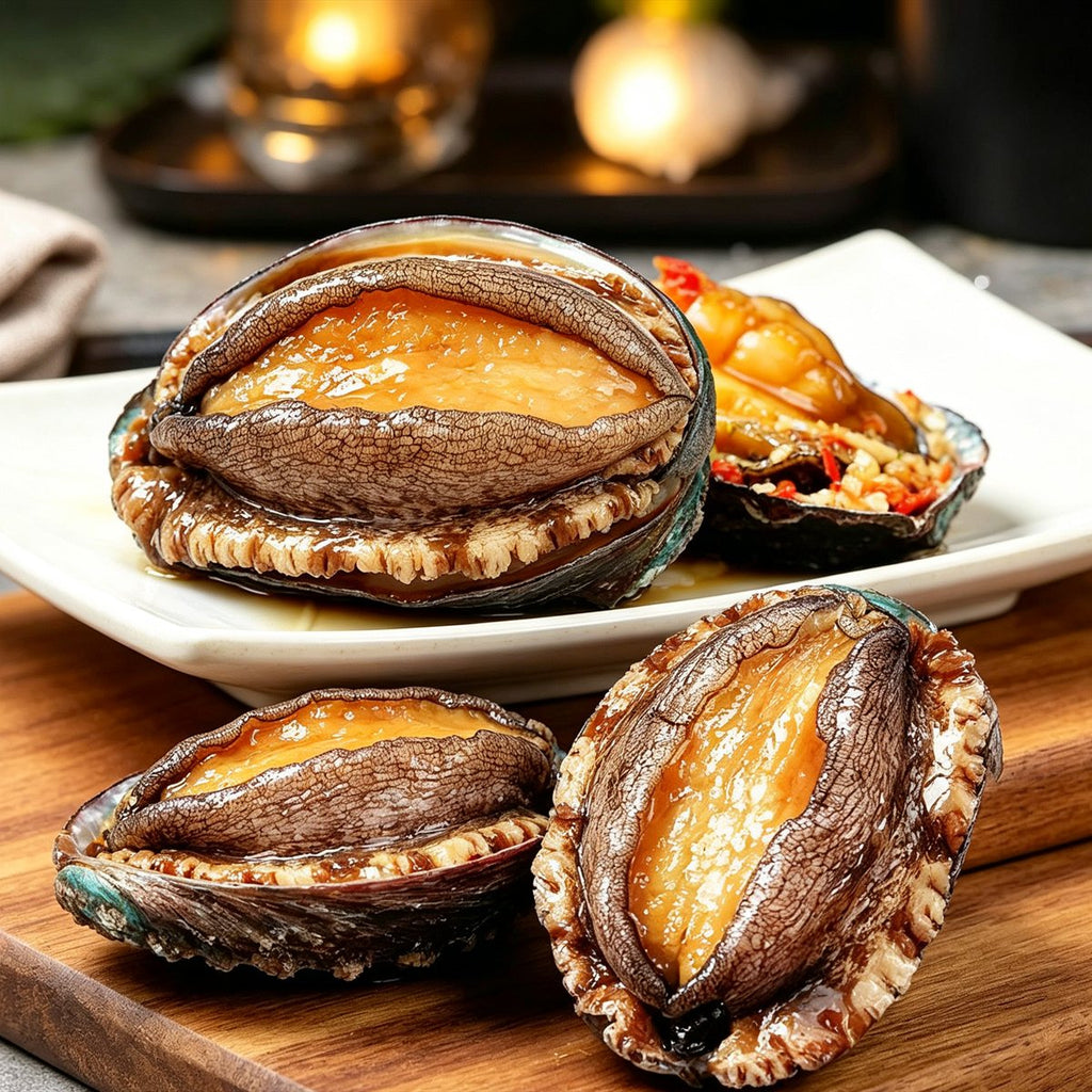 Braised Abalone in Shell with Garlic & Chili